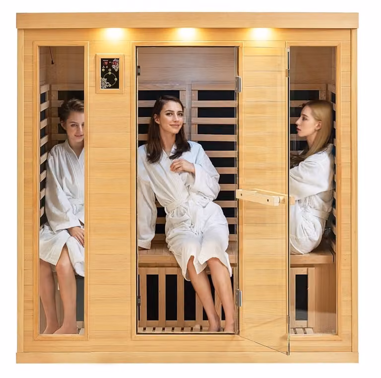 Infrarood Sauna Houten Saunacabine voor 3-4 Personen - Hemlockhout met Ver-infrarood, Bluetooth en Kleurenlichttherapie - 2580 W