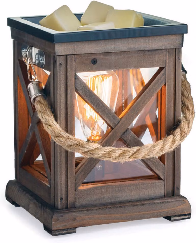 Candle Warmers Etc. Edison geurbrander walnut en rope