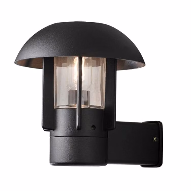 Konstsmide Heimdal Design Wandlamp - Zwart met Transparant Glas