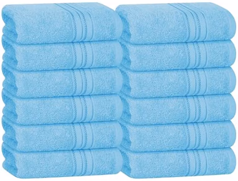 Set van 12 ultra zachte katoenen washandjes - 30,5 x 30,5 cm