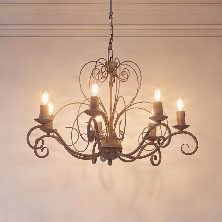 Luminex Chandelier Antique Beige Metaal Dimbaar