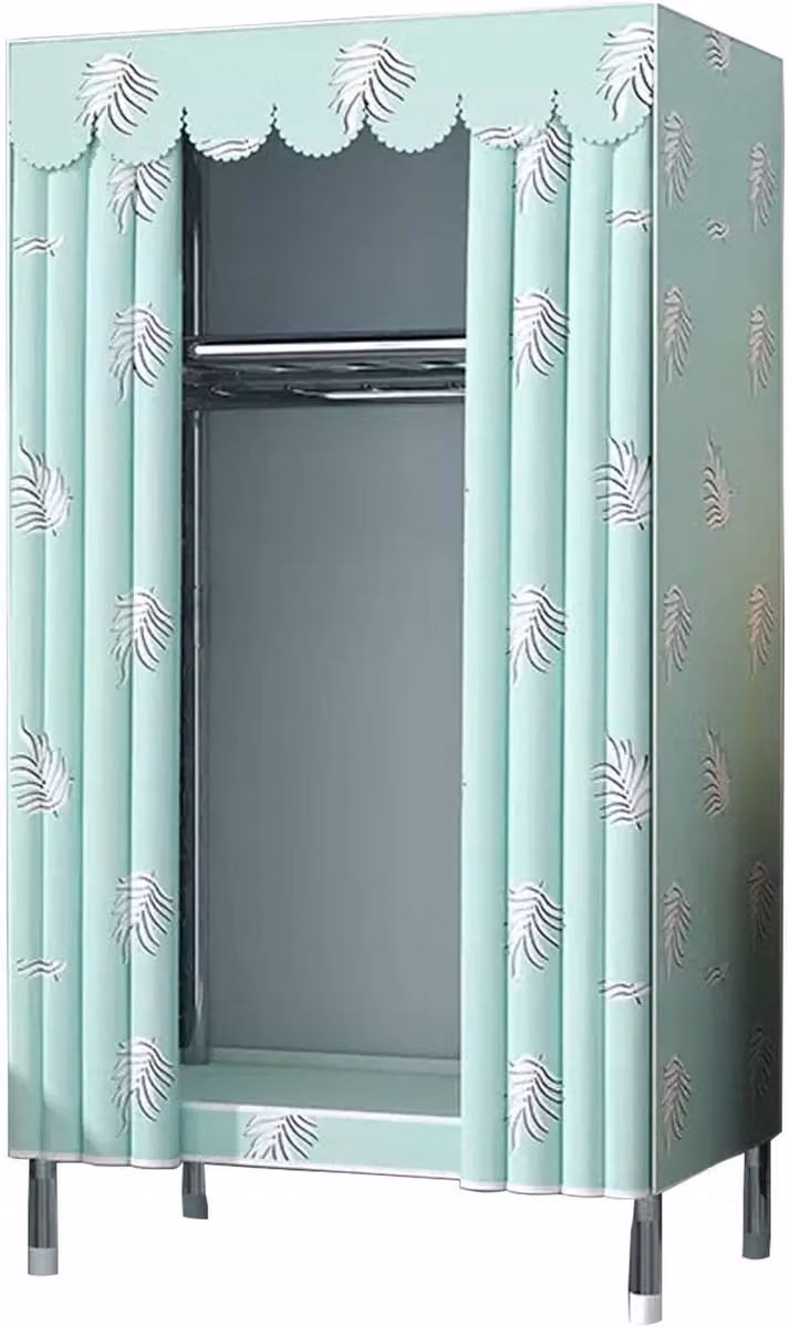 Opvouwbare kledingkast met ophangrail en stoffen organizer, B/D/H: 85 x 45 x 170 cm
