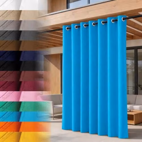 Lantigo Buitengordijn Blauw 155 x 210 cm UV-werend en waterdicht windscherm voor pergola en terras