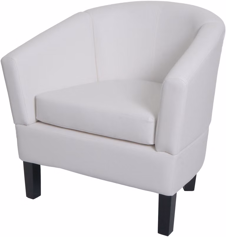 Loungefauteuil MCW-O17 in wit kunstleer