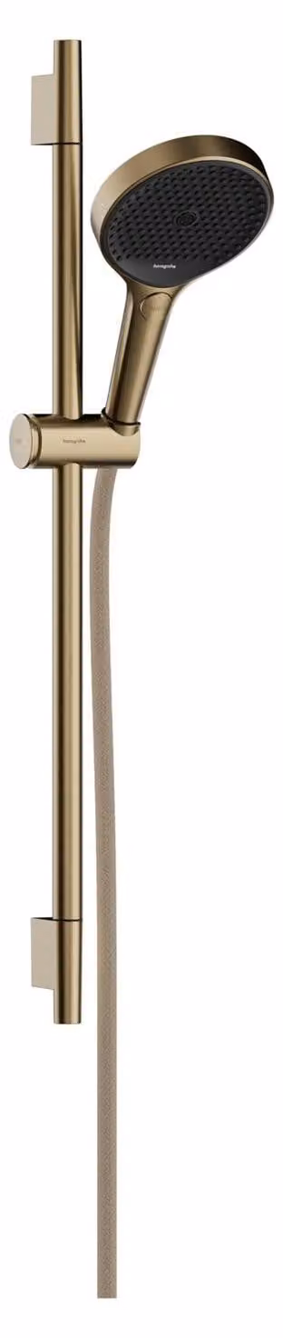 Hansgrohe Doucheset Rainfinity 130 met 3 stralen, Unica S en Puro 650mm handdouche, push-to-open, geborsteld brons