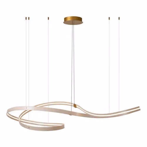Lucide moderne dimbare LED hanglamp beige met afstandsbediening en verstelbare hoogte