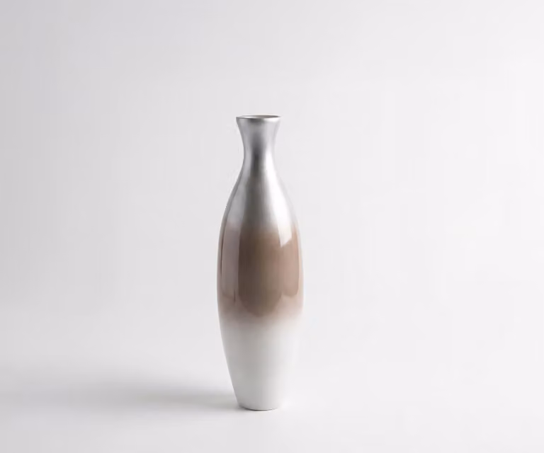 DELIFE Vaas Nuvia Handgemaakt Glas Mokka Opal B: 20 cm, D: 20 cm, H: 68 cm