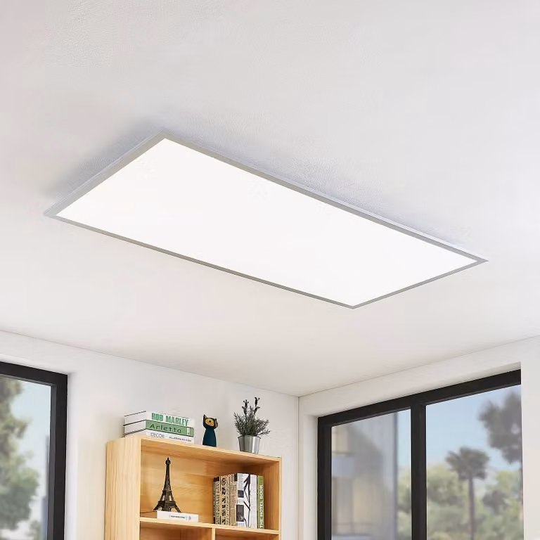 Lindby Modern LED-paneel voor Keuken en Home Office, Grijs/Wit, Aluminium en Kunststof