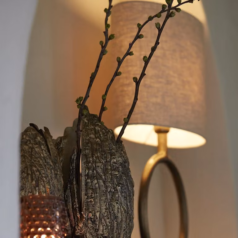 Light en Living Kap ovaal recht smal in beige en naturel B/D/H: 58 x 24 x 32 cm