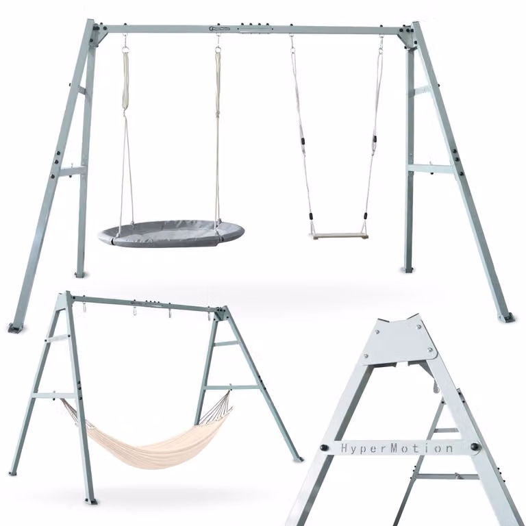 HyperMotion Dubbele vogelkooi-schommel met accessoires en stalen frame