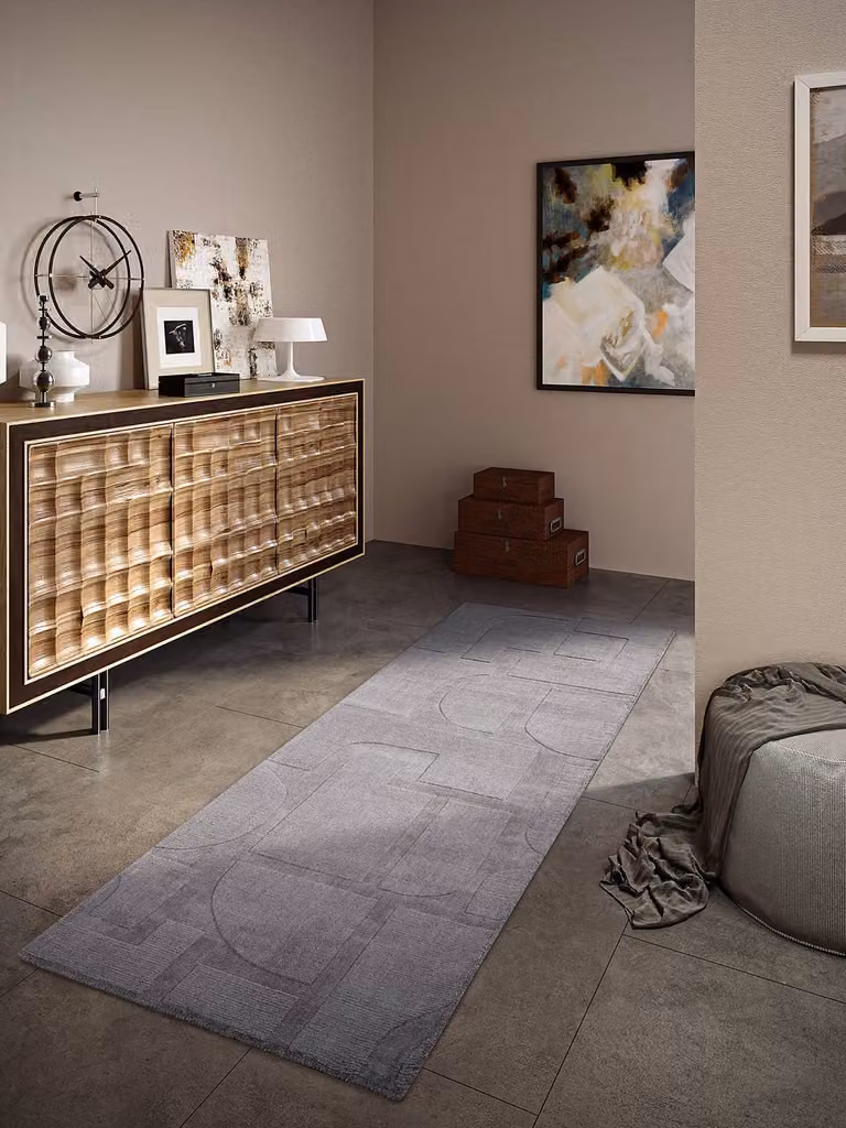 home24 Loper Alexis Vloerkleed Grijs/Grijs B: 80 cm, H: 250 cm
