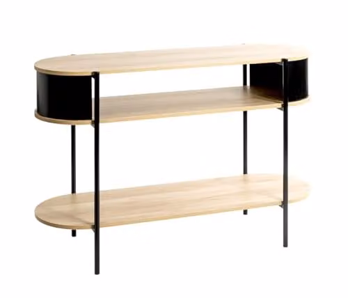 HAKU Consoletafel Modern Eiken en Zwart, B: 110 cm, H: 76 cm, D: 39 cm
