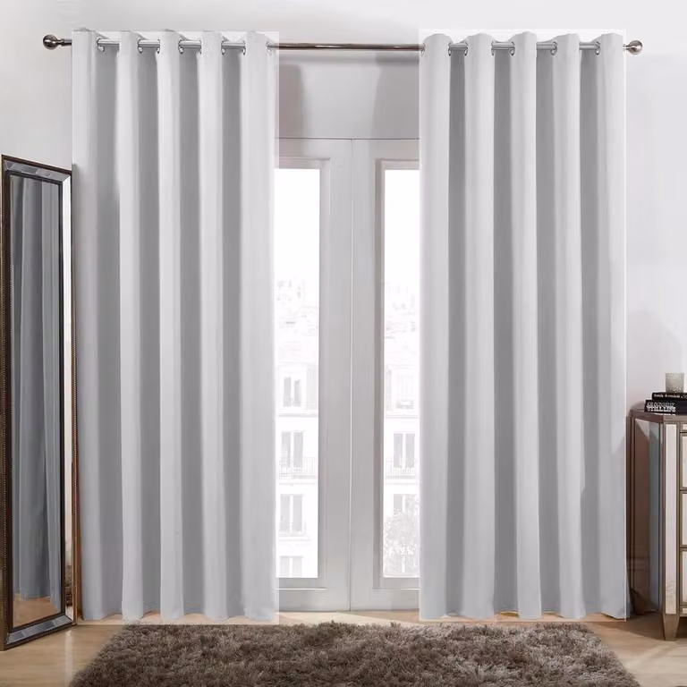 Verduisterende Ringgordijnen Drapes Wit - 130 x 110 cm