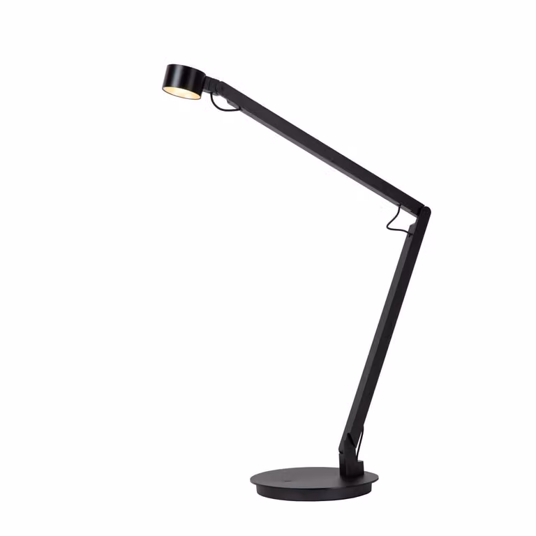 Lucide Ogden Bureaulamp - Zwart - LED 7W - Dimbare en Hoogteverstelbare Tafellamp