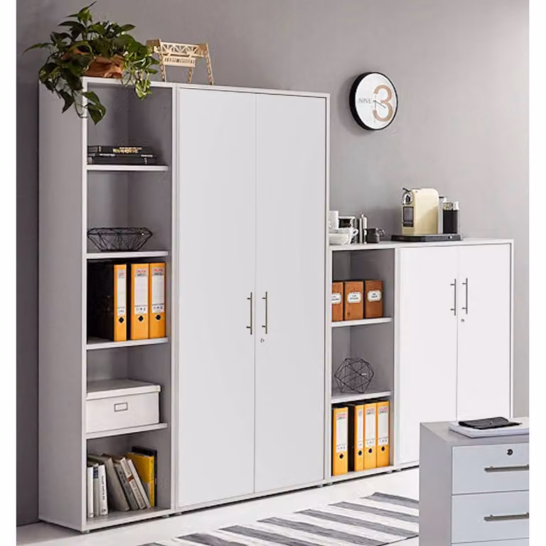 home24 Kastenset 4-delig, grijs/wit, B/D/H: 85 x 33 x 186 cm