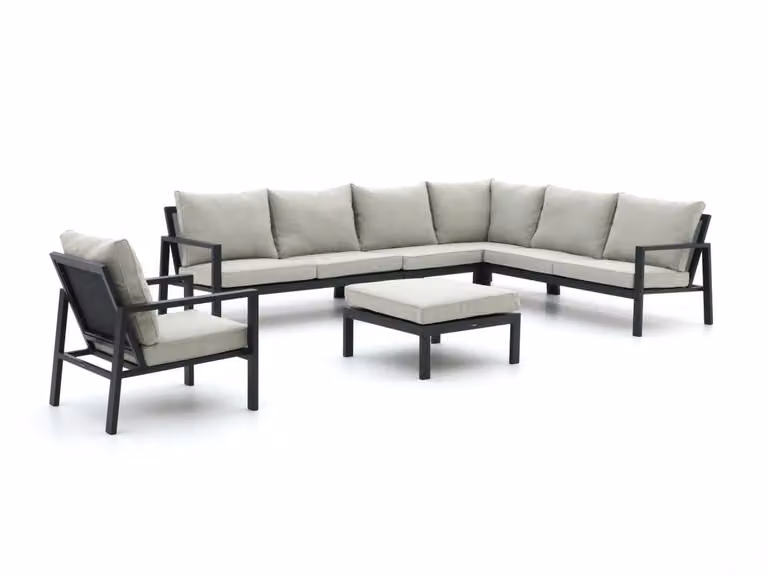 Manifesto Furniture Hoek loungeset voor 7 personen, Grijs, Aluminium met stoffen kussens