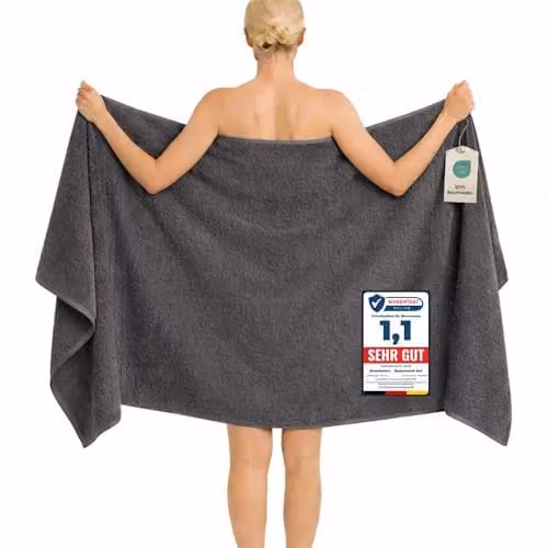 Komfortec XXL Badhanddoek van 100% Katoen, 100 x 200 cm, Antraciet