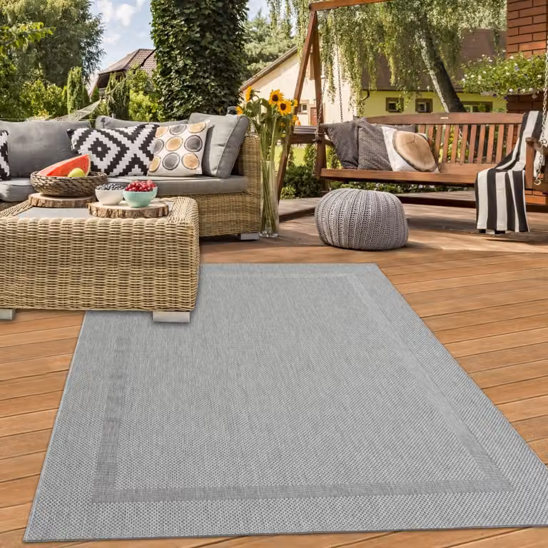 Modern rechthoekig vloerkleed van Teppich-Traum in sisal en polyester