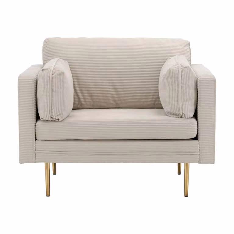 QUVIO Rochester Fauteuil - Corduroy - Lichtgrijs