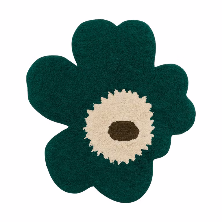 Marimekko Unikko badmat Emerald-off white-mol 73 x 74 cm
