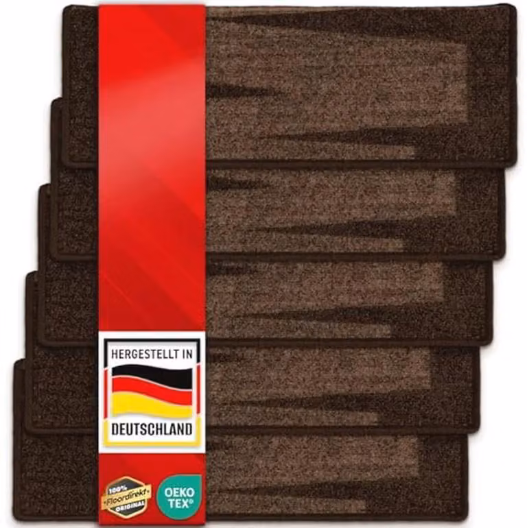 Antislip Trapmatten voor Binnen - Modern Design, Zelfklevend, Bruin - 15 Stuks - Breedte: 65 cm, Diepte: 23,5 cm