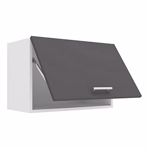 VCM Wandkast voor de keuken met 1 deur, wit/antraciet, B: 60 cm, D: 40 cm, H: 31 cm