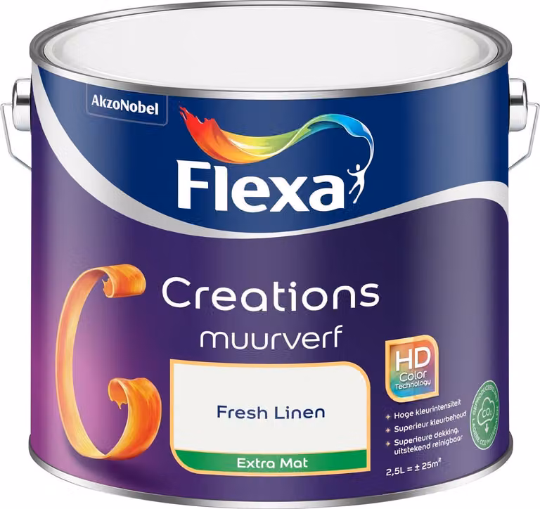 Flexa Creations Muurverf Extra Mat - Fresh Linen - 2,5 l