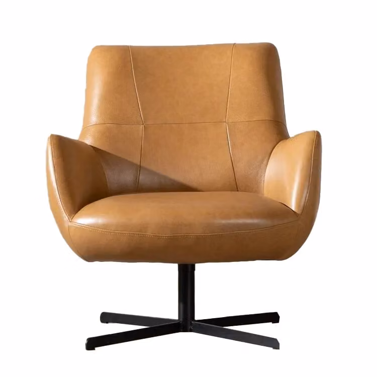 Bronx71 Fauteuil Stella draaibaar leer bruin