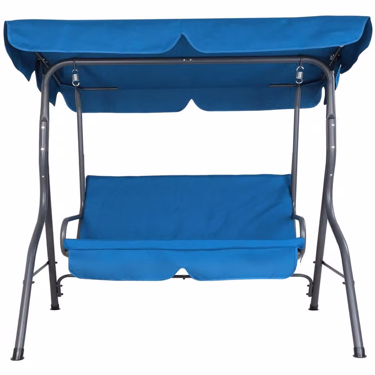 Casaria Hollywood Schommel 2 Zits Weerbestendig Blauw B/D/H: 140 x 112 x 150 cm