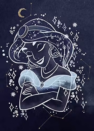 Komar Disney muurschildering Jasmin Dreaming illustratie voor kinderkamer, 50 x 70 cm