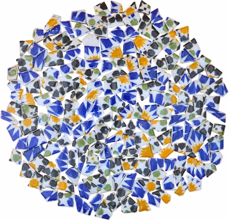 Handgemaakte porseleinen mozaïektegels met moderne abstracte geometrische vormen, 1lb