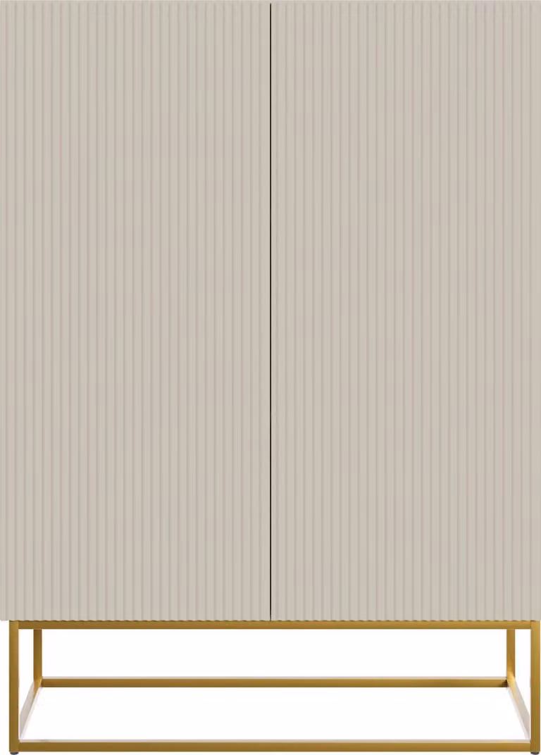 Selsey Veldio Dressoir 2-deurs 90 cm - Grijsbeige met gouden poten