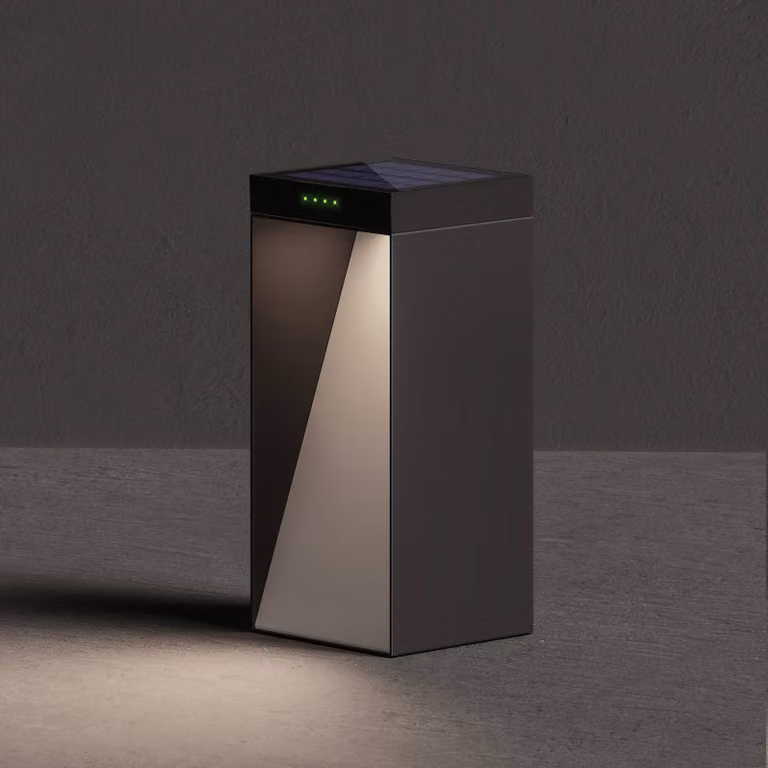 KLEWE MILIO SIDE LED lamp op zonne-energie, moderne aluminium tuinverlichting, zwart, Hoogte: 35 cm