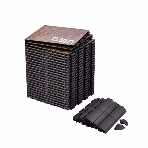 VEVOR Dansvloertegels, 25 stuks, Bruin, B/D/H: 31,5 x 31,5 x 1,72 cm