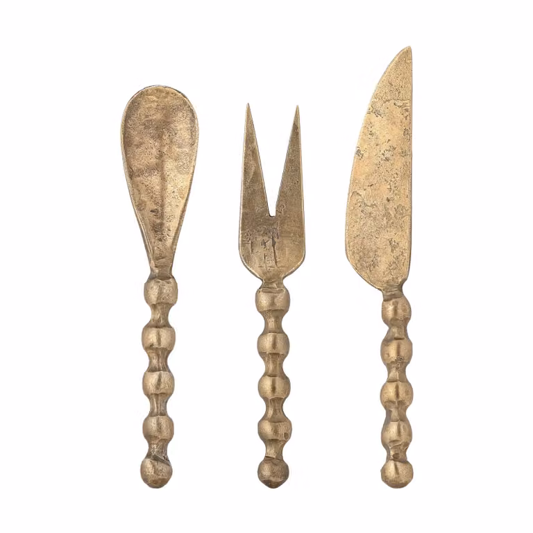 Bloomingville Haolin Kaasmessen 3-delig, Goud, Mat Messing