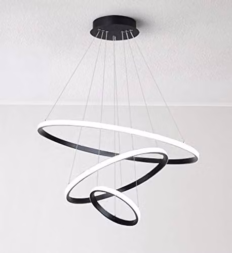 Euroton-display HH-246 LED hanglamp met 3 ringen, dimbaar en in hoogte verstelbaar, 120W, Wit, B/D/H: 20 x 40 x 60 cm