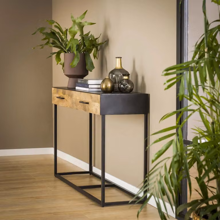 WoonStijl TV-meubel Mango en Metaal - Bruin - Breedte: 150 cm