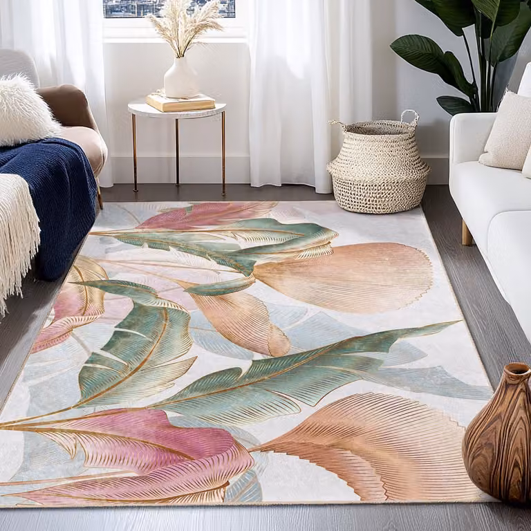 Modern Rechthoekig Vloerkleed voor Woonkamer, Slaapkamer, Keuken of Hal - Mix van Katoen en Polypropyleen