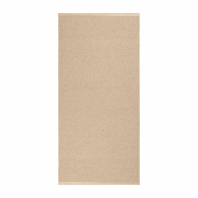 Scandi Living Mellow kunststof vloerkleed beige 70 x 200 cm