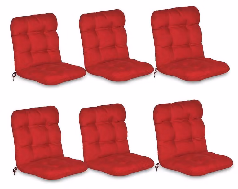Beautissu Flair NL 6-delige set lage rugleuning kussens met koordsluiting, rood, B/D/H: 100 x 50 x 8 cm