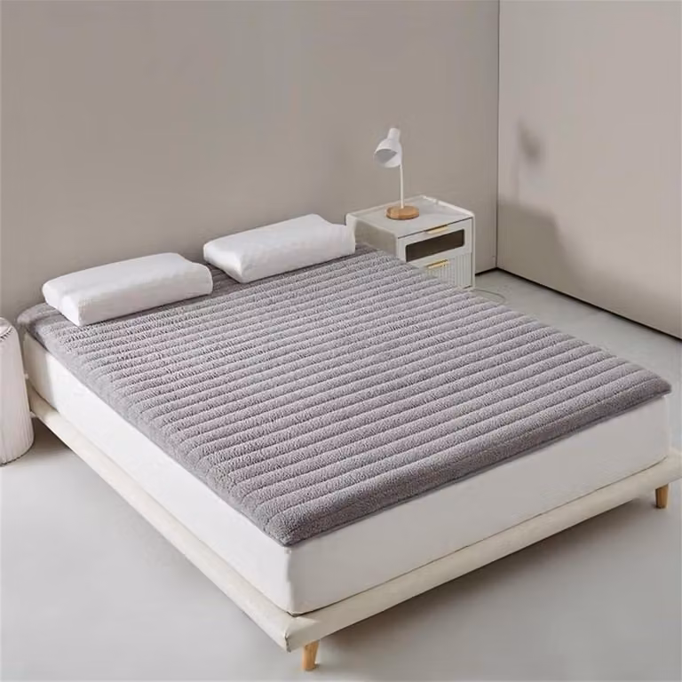 Tatami Matras Futon Grijs - Comfortabele Japanse Vloermatras van Huidvriendelijke Pluche Stof - 150 x 200 cm