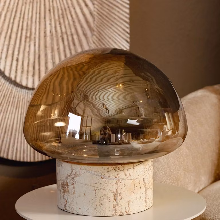 Jobani Tafellamp met Beige Marmer en Glas - Modern Accentlicht