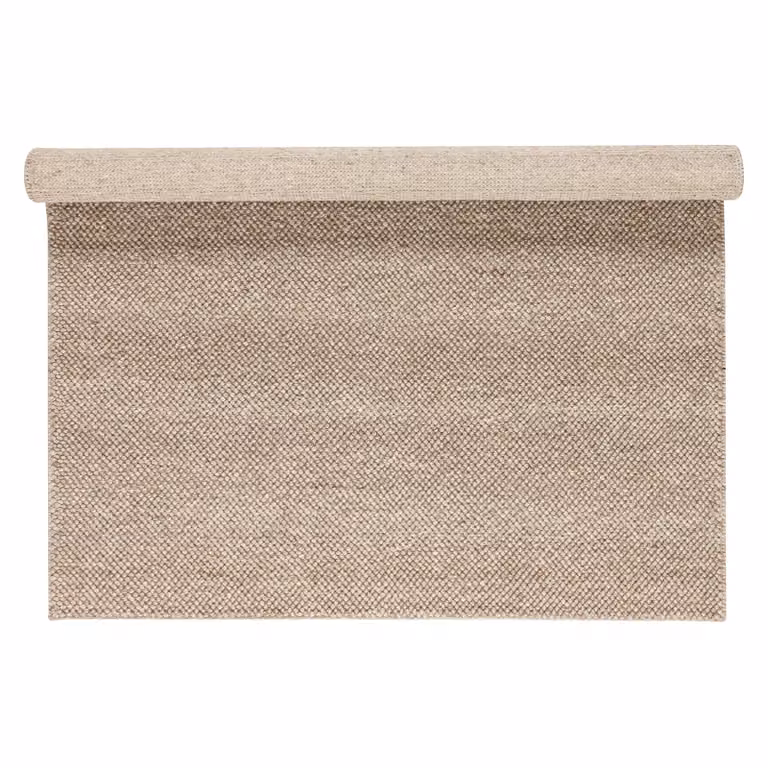 Scandi Living Flock wollen vloerkleed beige 170 x 240 cm
