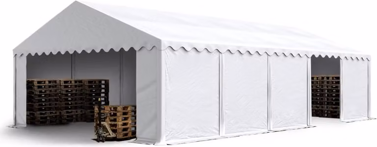 TOOLPORT Opslagtent 5x10 m met waterdicht wit PVC zeil 700 N