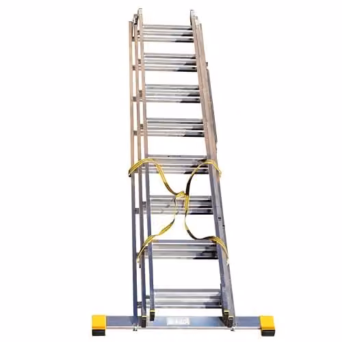 Uittrekladder met 3 elementen en geïntegreerde stabilisatie, 7,11 m