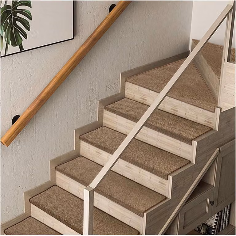 Wintertrapmatten Zelfklevend - Bruine Antislip Tapijttegels voor Trapbescherming - B: 90 cm, D: 24 cm, H: 3 cm