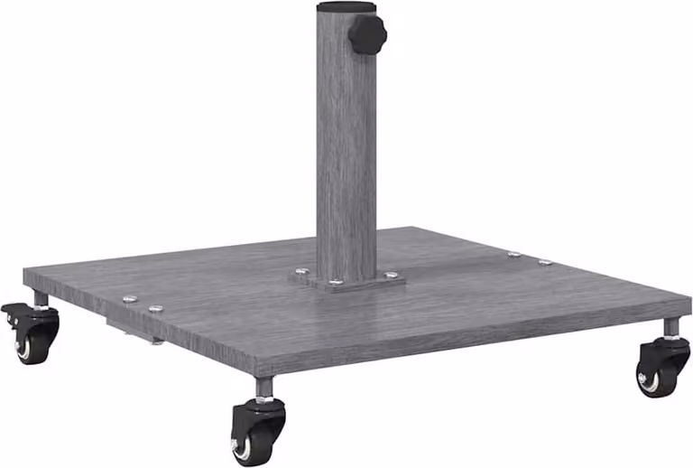 vidaXL Parasolstandaard, 26,75 kg, donkergrijs, houtlook, vierkant