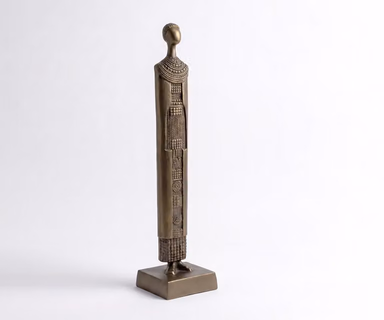 Delife Beeldje Signum Aurum Satin Gegoten Aluminium B: 12 cm, D: 12 cm, H: 51 cm