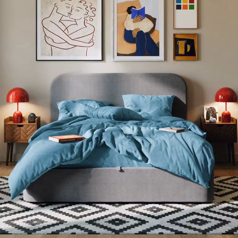 Hypnia Kussensloop van blauw katoen en flanel met Oeko-Tex Standard 100 certificering