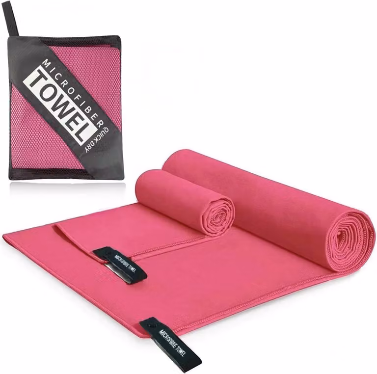 Sneldrogende Microvezel Handdoek Set voor Strand en Fitness - 2 Stuks, B/D: 180 x 80 cm en 80 x 40 cm
